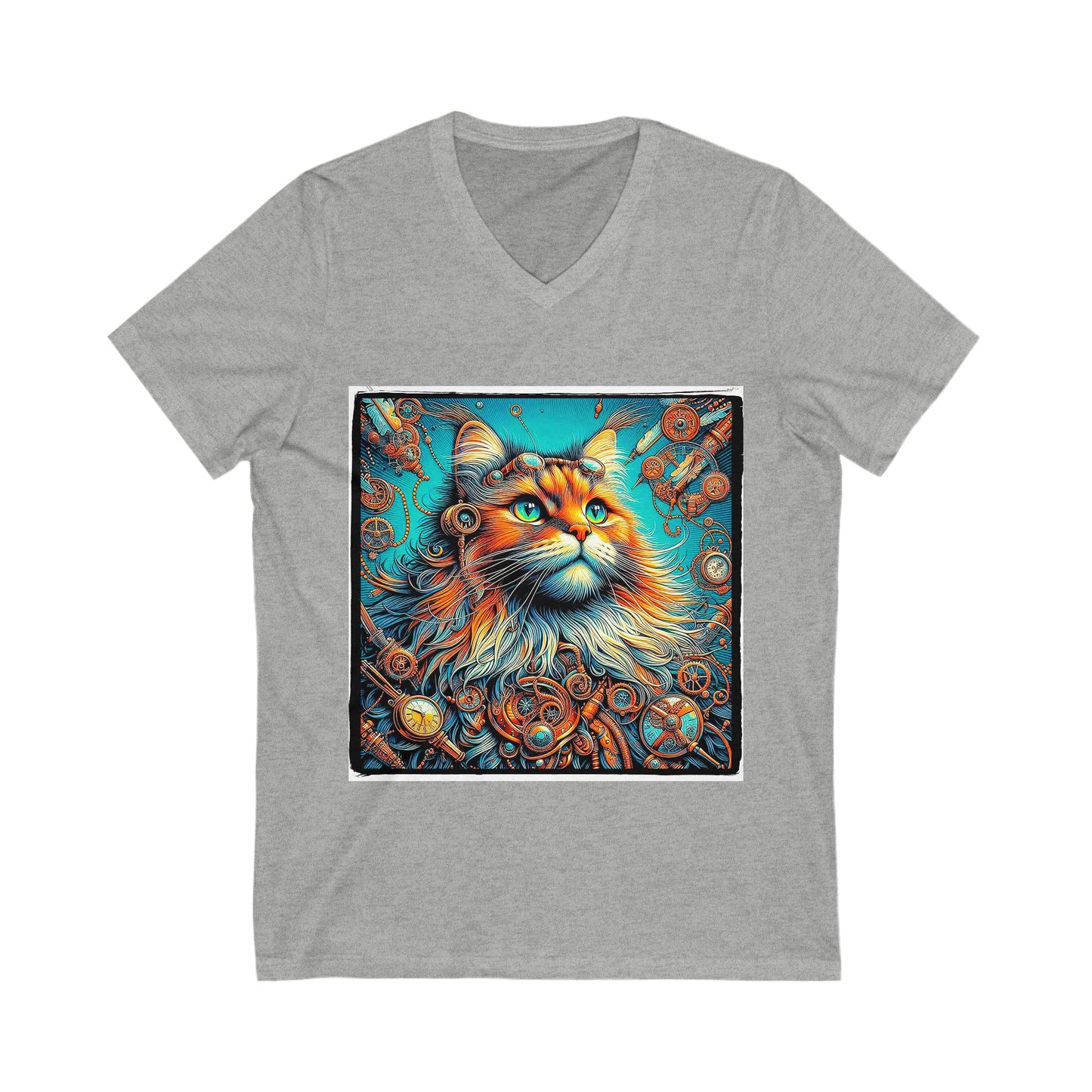 Norwegian Forest Cat Unisex Jersey Short Sleeve V-Neck Tee