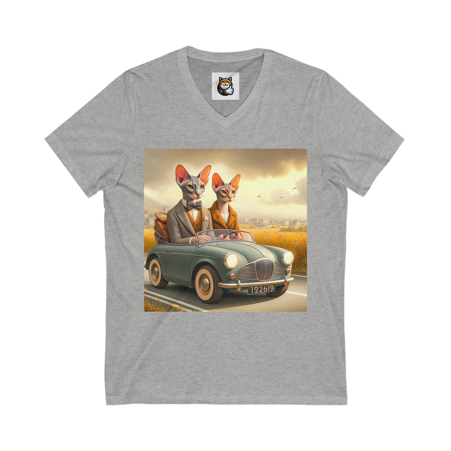 Wacky Oriental Shorthair Unisex Jersey Short Sleeve V-Neck Tee