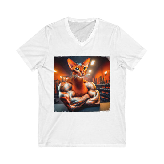 Abyssinian Unisex Jersey Short Sleeve V-Neck Tee