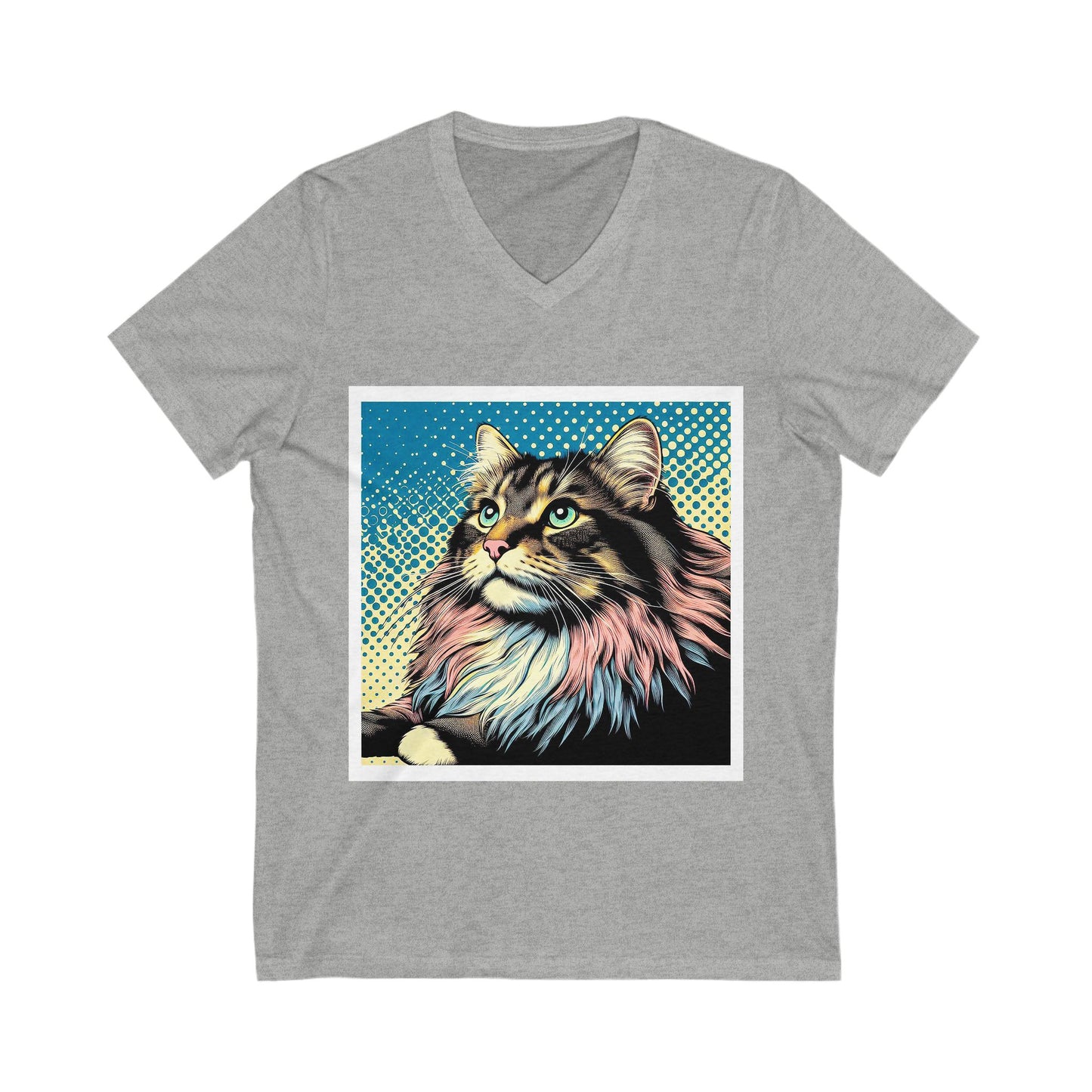 Norwegian Forest Cat Unisex Jersey Short Sleeve V-Neck Tee