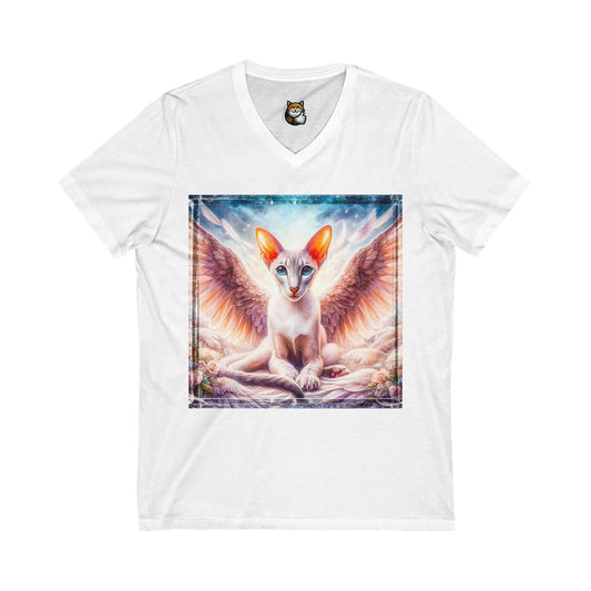 Oriental Shorthair Unisex Jersey Short Sleeve V-Neck Tee