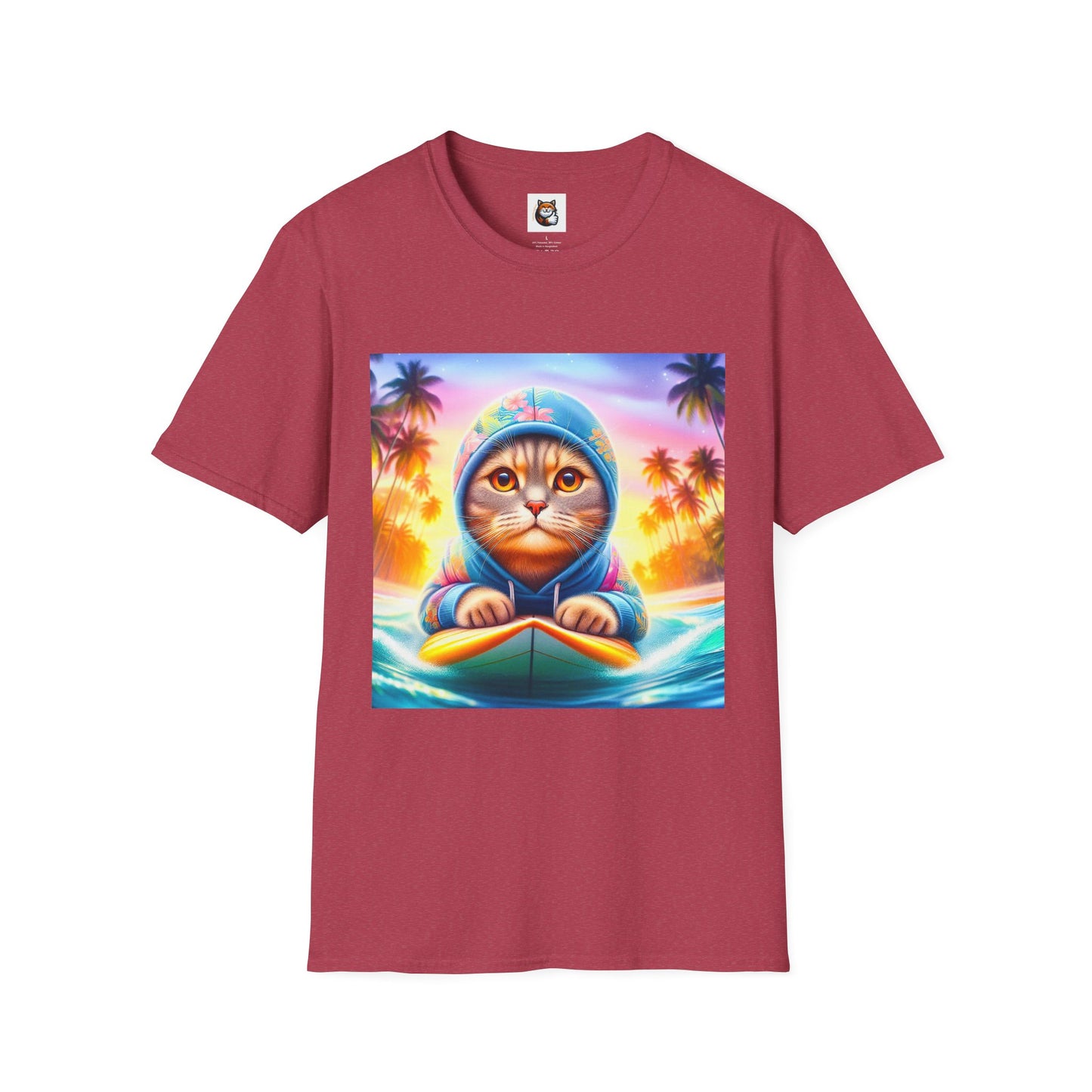 Scottish Fold Cat beach surfer T-Shirt