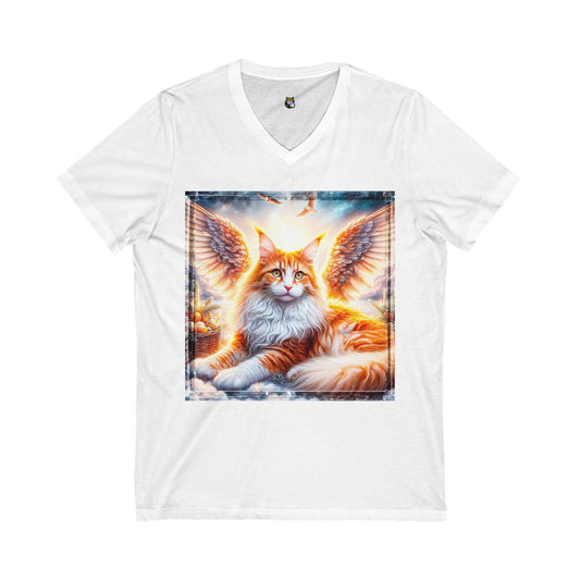 Maine Coon Unisex Jersey Short Sleeve V-Neck Tee