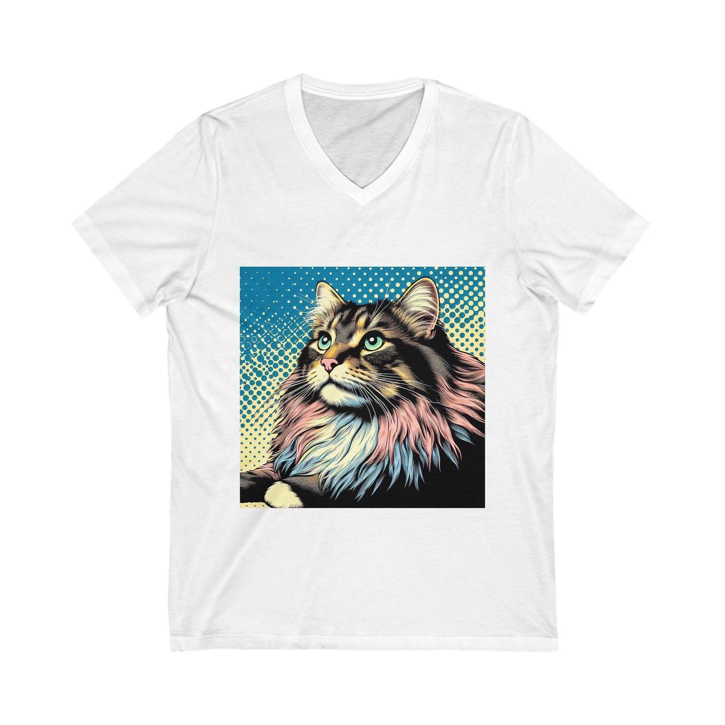 Norwegian Forest Cat Unisex Jersey Short Sleeve V-Neck Tee