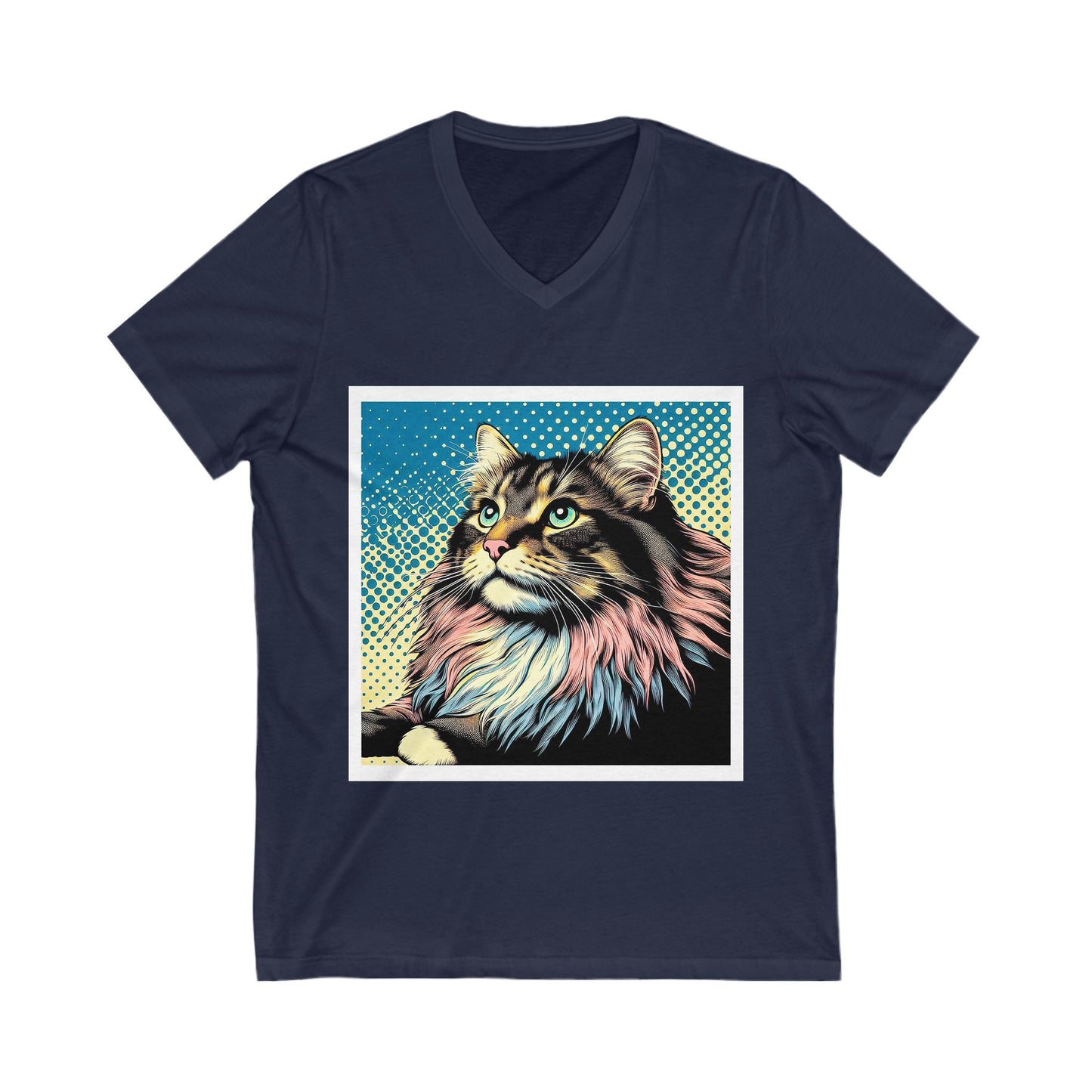 Norwegian Forest Cat Unisex Jersey Short Sleeve V-Neck Tee