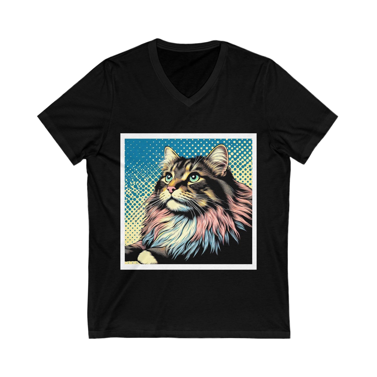 Norwegian Forest Cat Unisex Jersey Short Sleeve V-Neck Tee