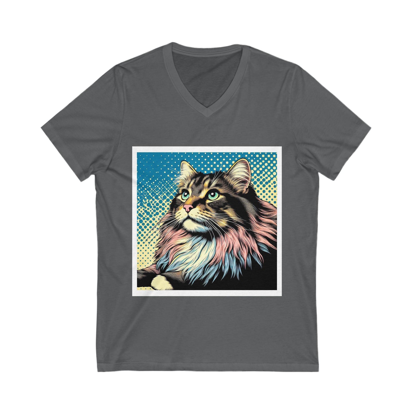 Norwegian Forest Cat Unisex Jersey Short Sleeve V-Neck Tee