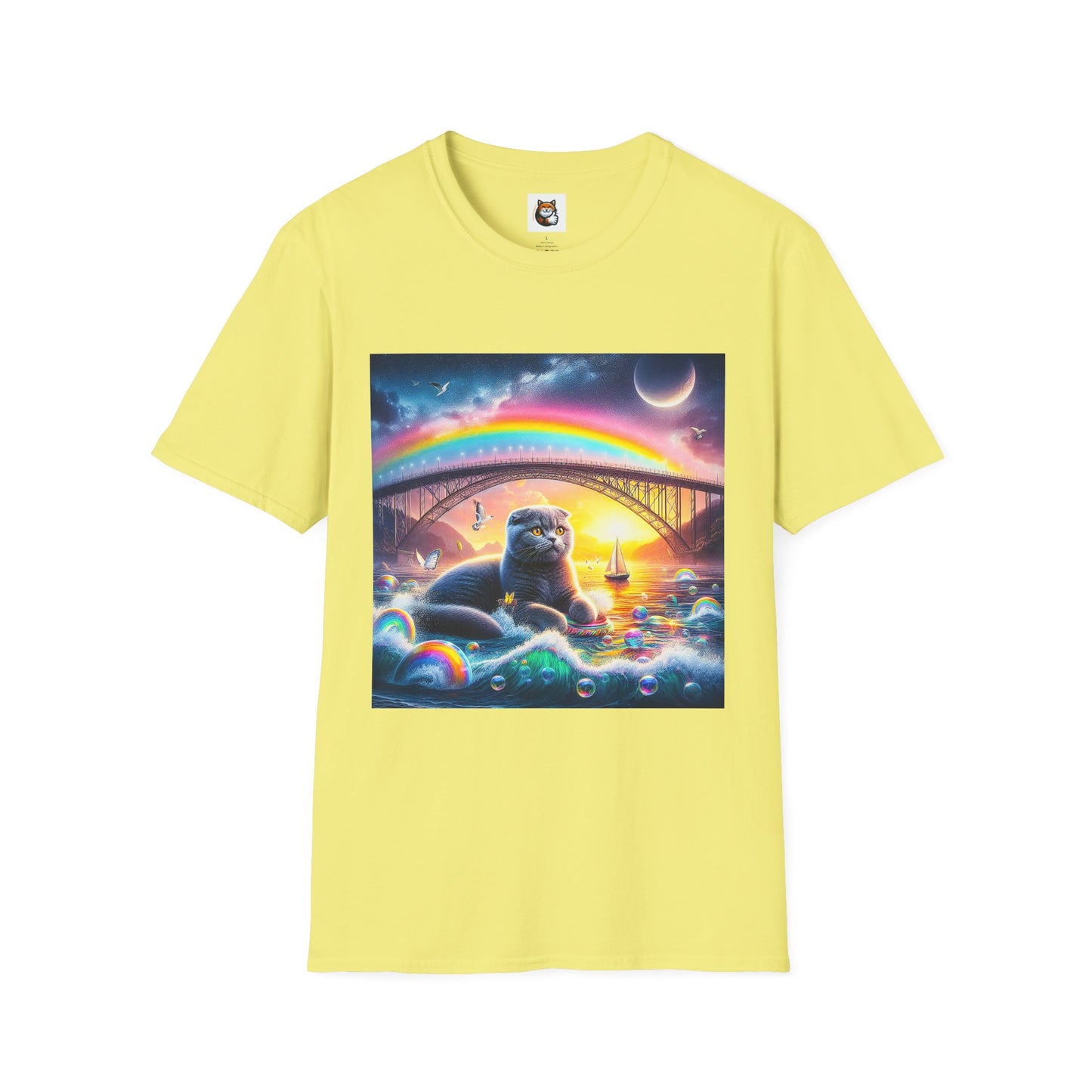 Scottish Fold Cat rainbow  T-Shirt