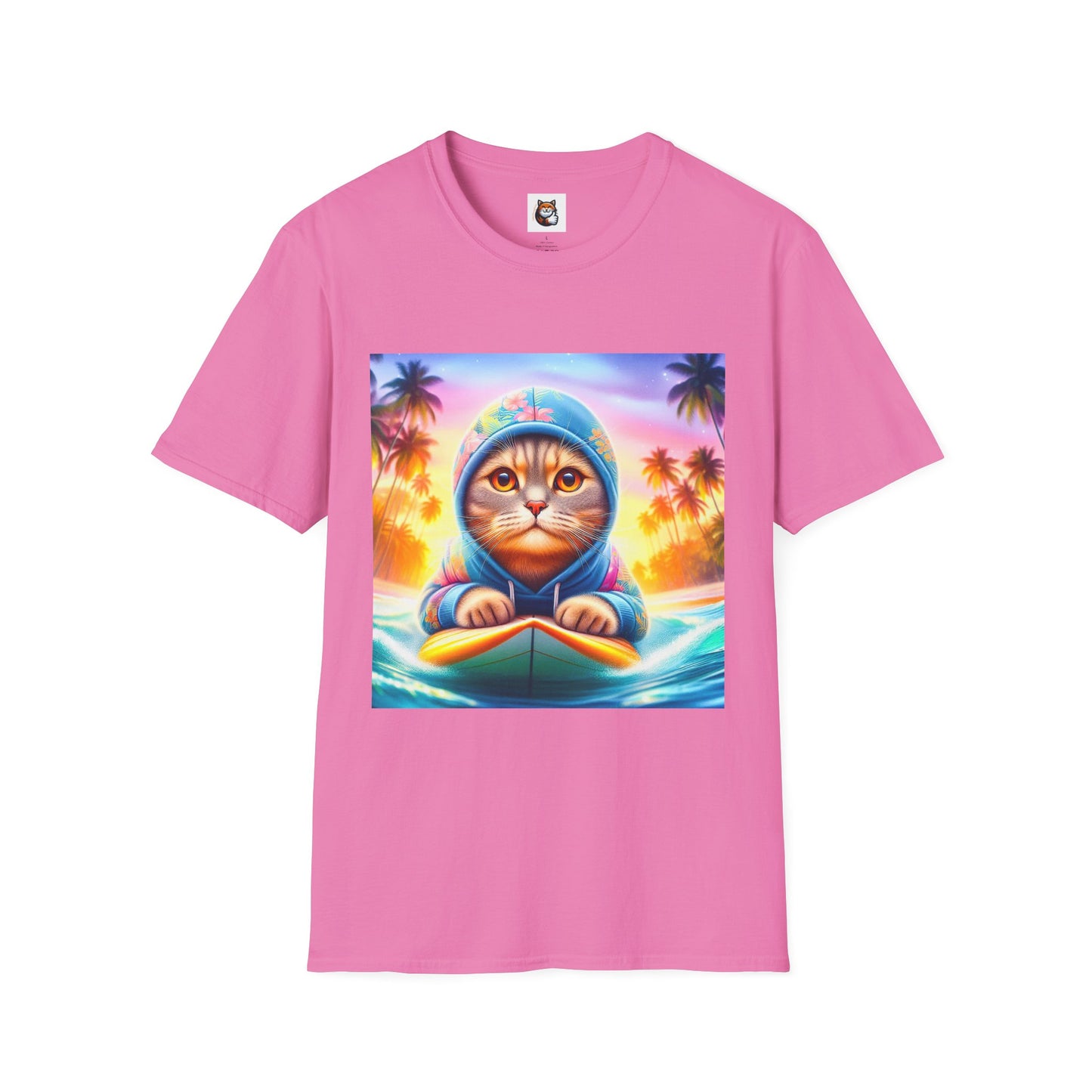 Scottish Fold Cat beach surfer T-Shirt