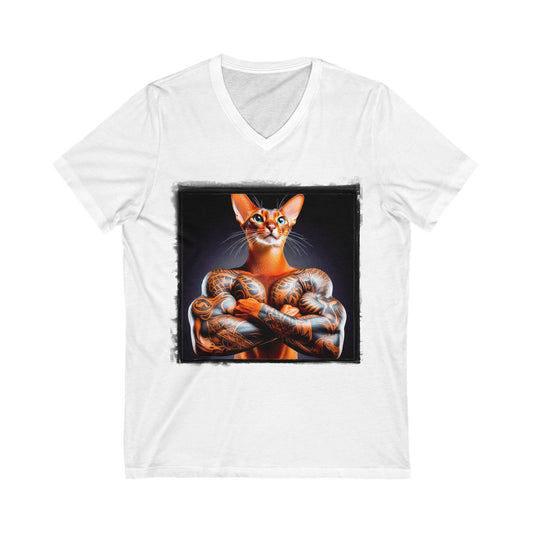 Abyssinian Unisex Jersey Short Sleeve V-Neck Tee