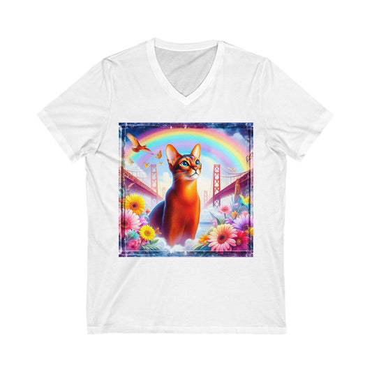 Abyssinian Unisex Jersey Short Sleeve V-Neck Tee