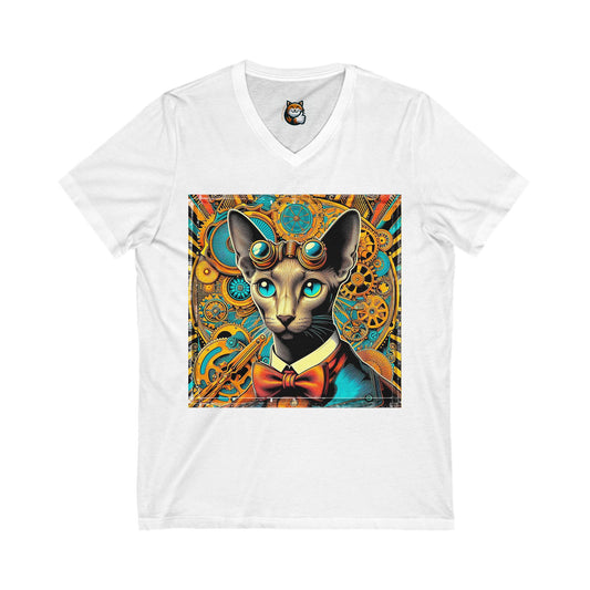 Oriental Shorthair Unisex Jersey Short Sleeve V-Neck Tee