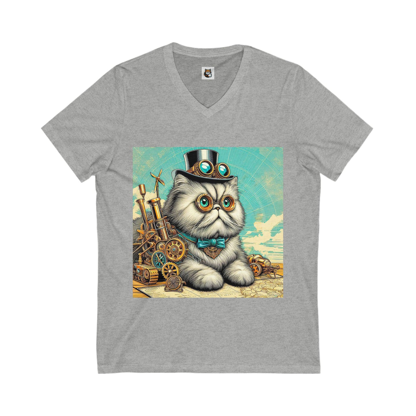 - Selkirk Rex Design  steam punk V-Neck