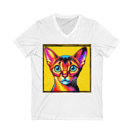 Abyssinian Unisex Jersey Short Sleeve V-Neck Tee