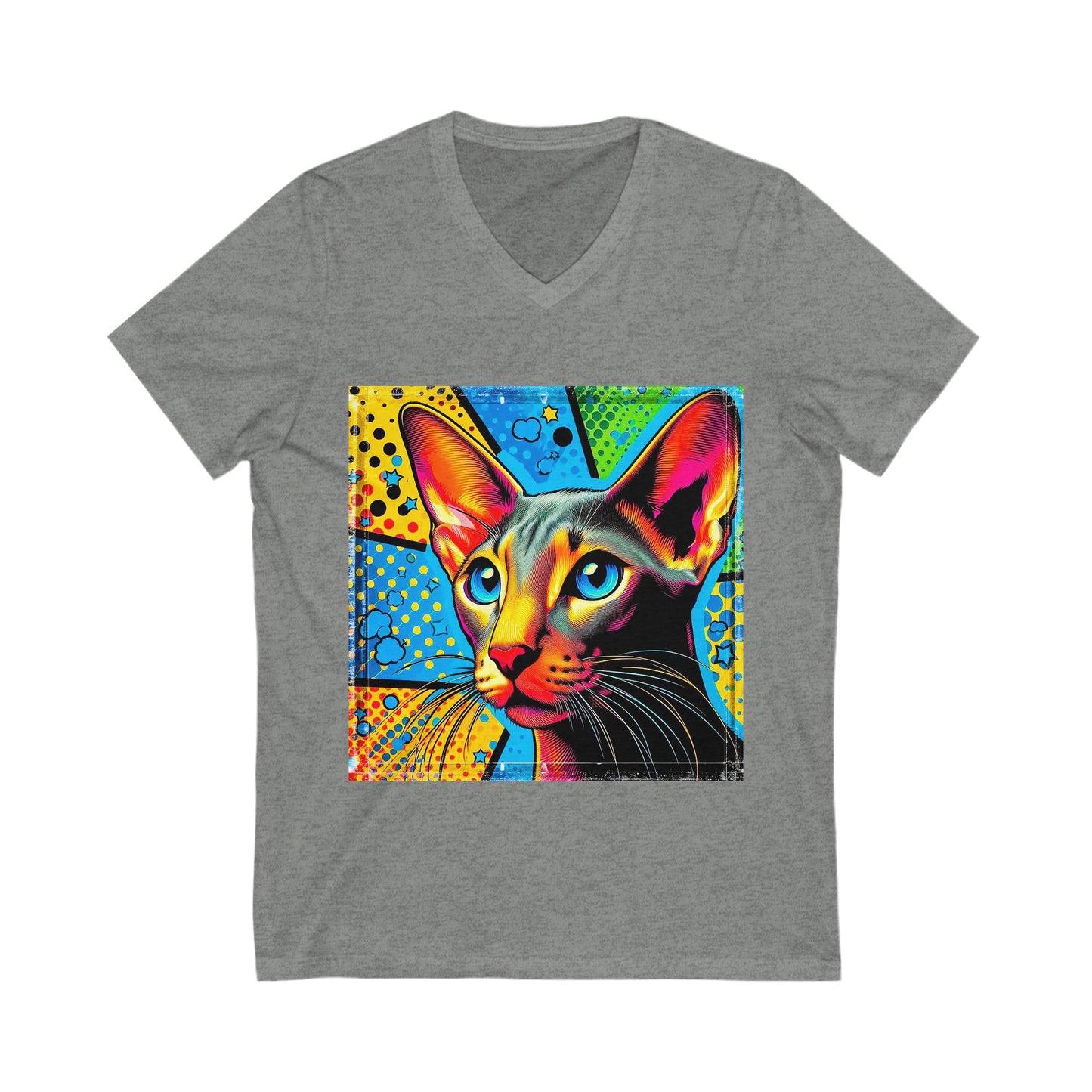 Oriental Shorthair Unisex Jersey Short Sleeve V-Neck Tee