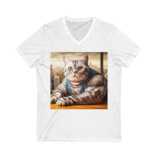 American Shorthair Unisex Jersey Short Sleeve V-Neck Tee