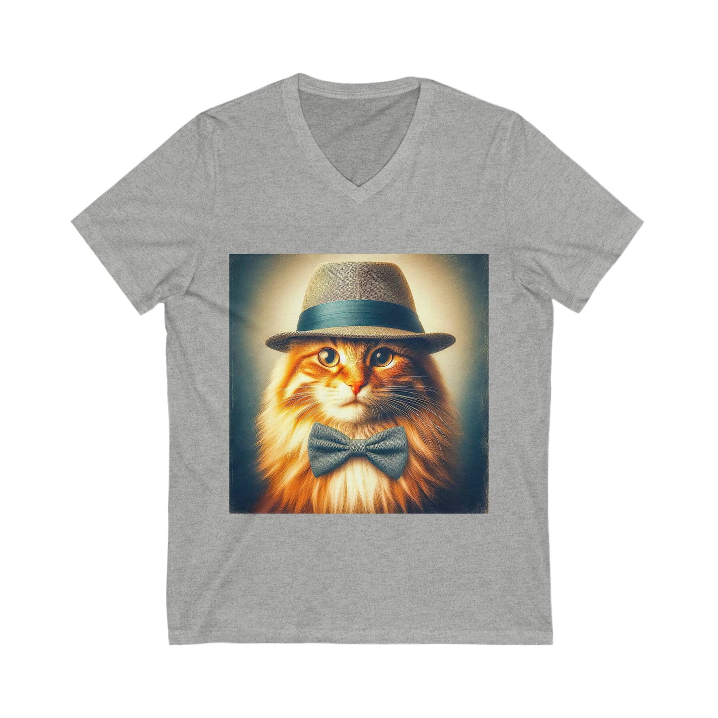 Norwegian Forest Cat Unisex Jersey Short Sleeve V-Neck Tee