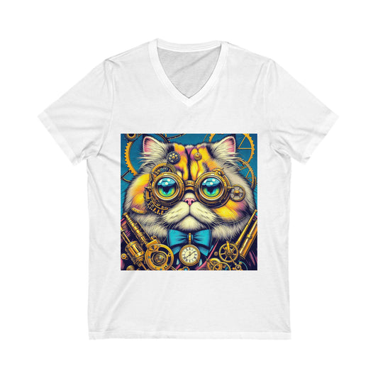 Persian Cat Unisex Jersey Short Sleeve V-Neck Tee