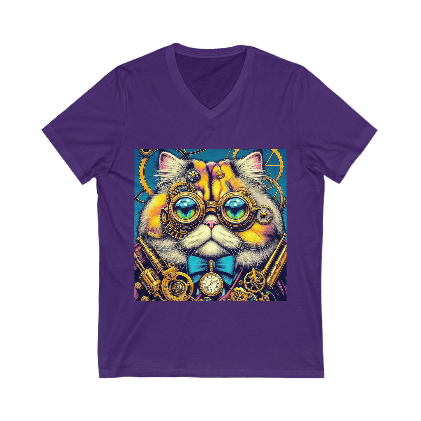 Persian Cat Unisex Jersey Short Sleeve V-Neck Tee