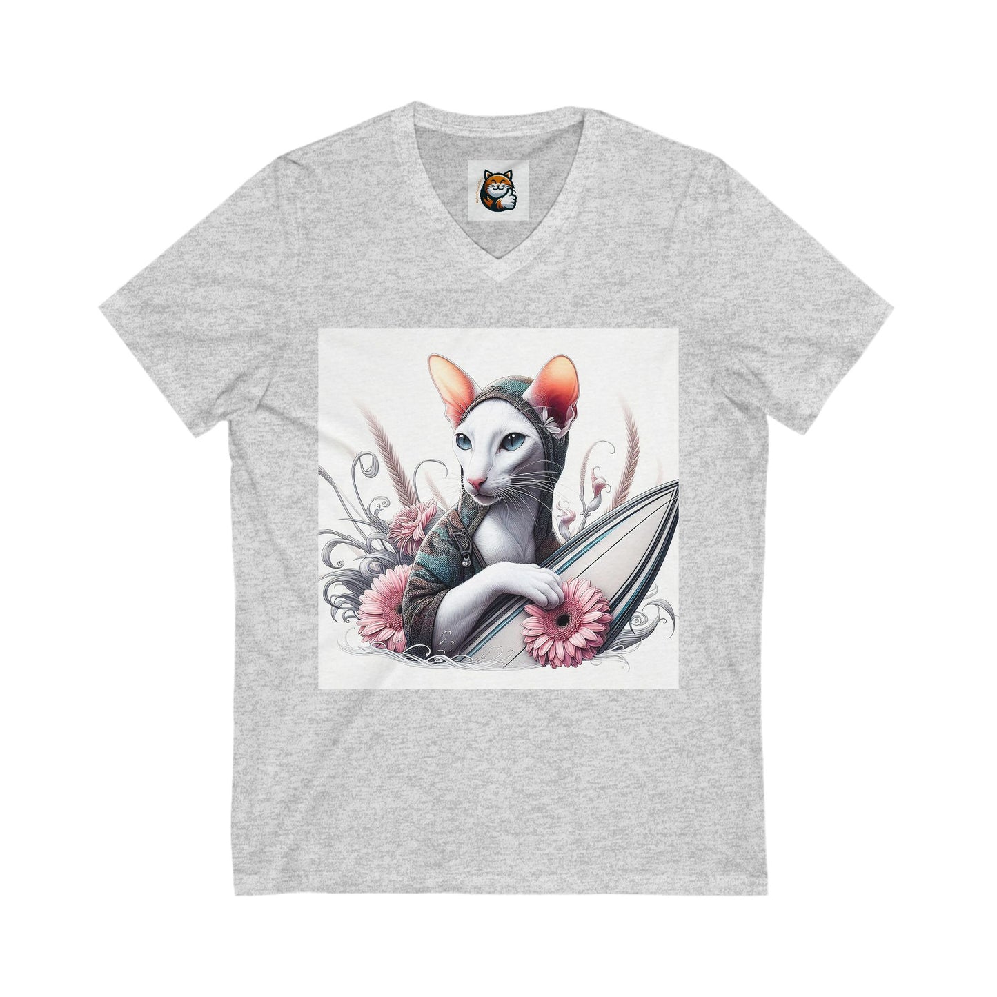 Oriental Shorthair Unisex Jersey Short Sleeve V-Neck Tee