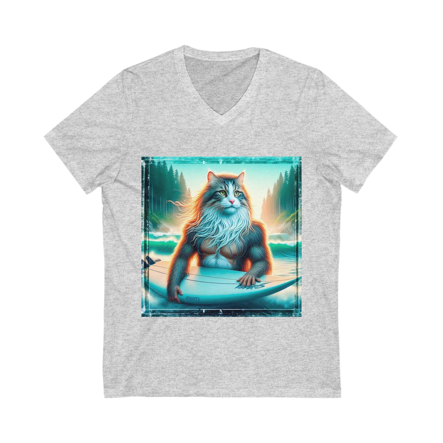 Norwegian Forest Cat Unisex Jersey Short Sleeve V-Neck Tee