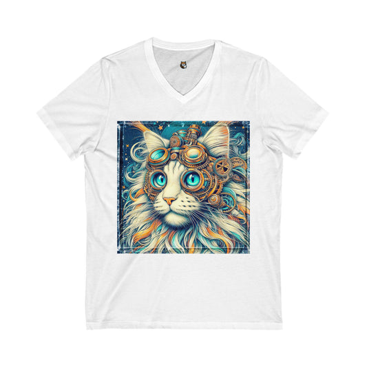 Maine Coon Unisex Jersey Short Sleeve V-Neck Tee