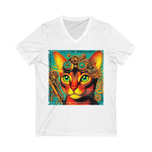 Abyssinian Unisex Jersey Short Sleeve V-Neck Tee