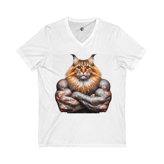 Maine Coon Unisex Jersey Short Sleeve V-Neck Tee