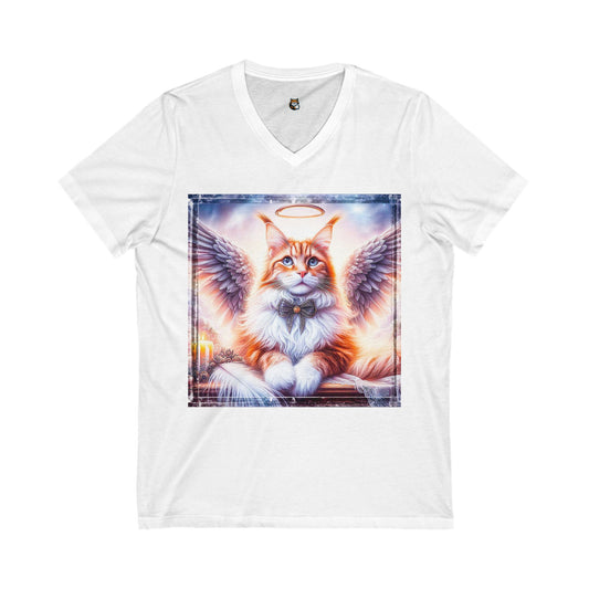 Maine Coon Unisex Jersey Short Sleeve V-Neck Tee