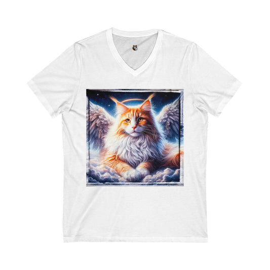 Maine Coon Unisex Jersey Short Sleeve V-Neck Tee