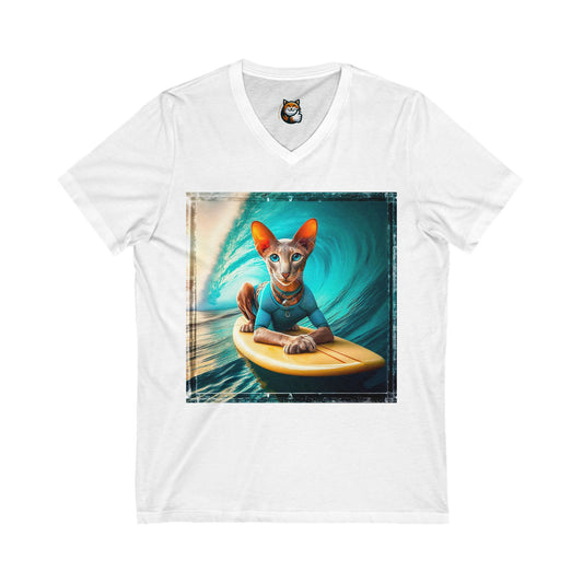 Oriental Shorthair Unisex Jersey Short Sleeve V-Neck Tee