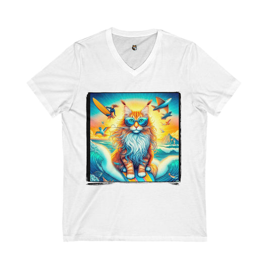 Maine Coon Unisex Jersey Short Sleeve V-Neck Tee