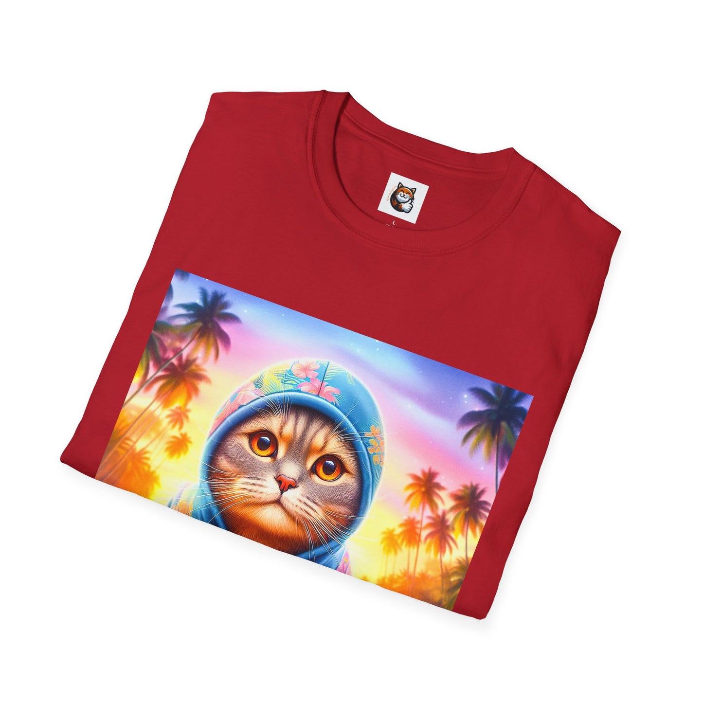 Scottish Fold Cat beach surfer T-Shirt