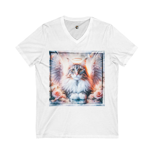 Maine Coon Unisex Jersey Short Sleeve V-Neck Tee