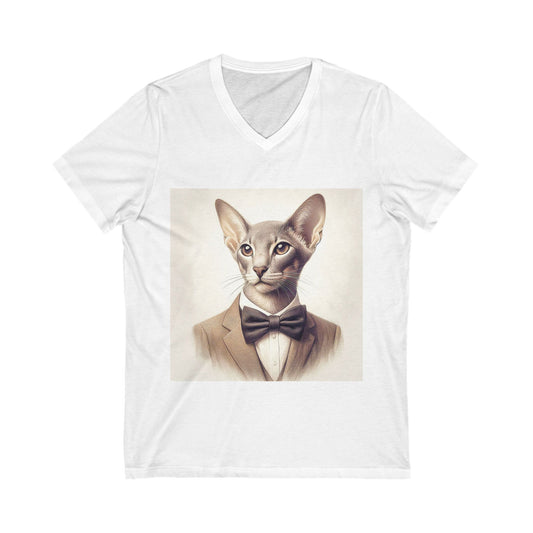 Oriental Shorthair Unisex Jersey Short Sleeve V-Neck Tee