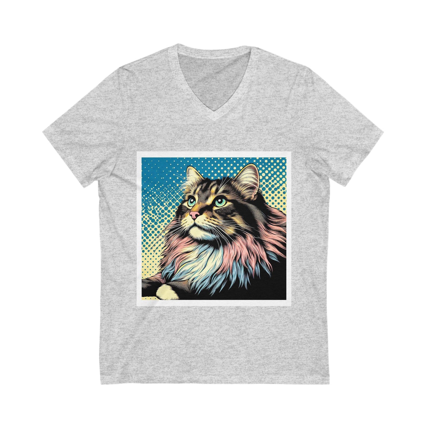 Norwegian Forest Cat Unisex Jersey Short Sleeve V-Neck Tee