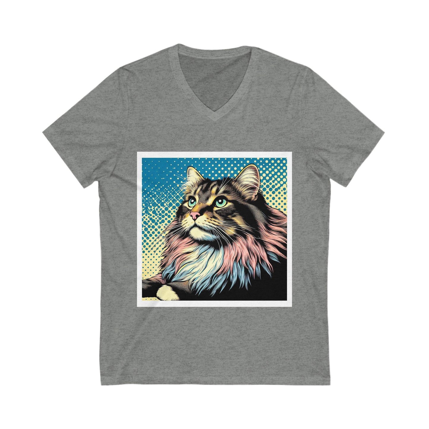 Norwegian Forest Cat Unisex Jersey Short Sleeve V-Neck Tee