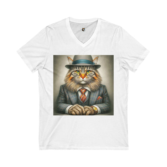 Maine Coon Unisex Jersey Short Sleeve V-Neck Tee