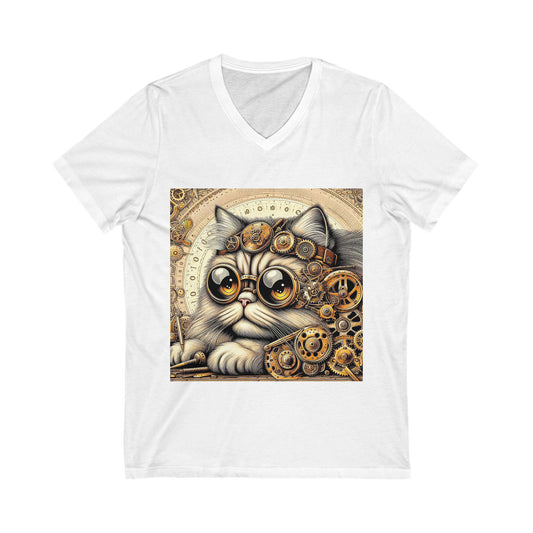 Persian Cat Unisex Jersey Short Sleeve V-Neck Tee