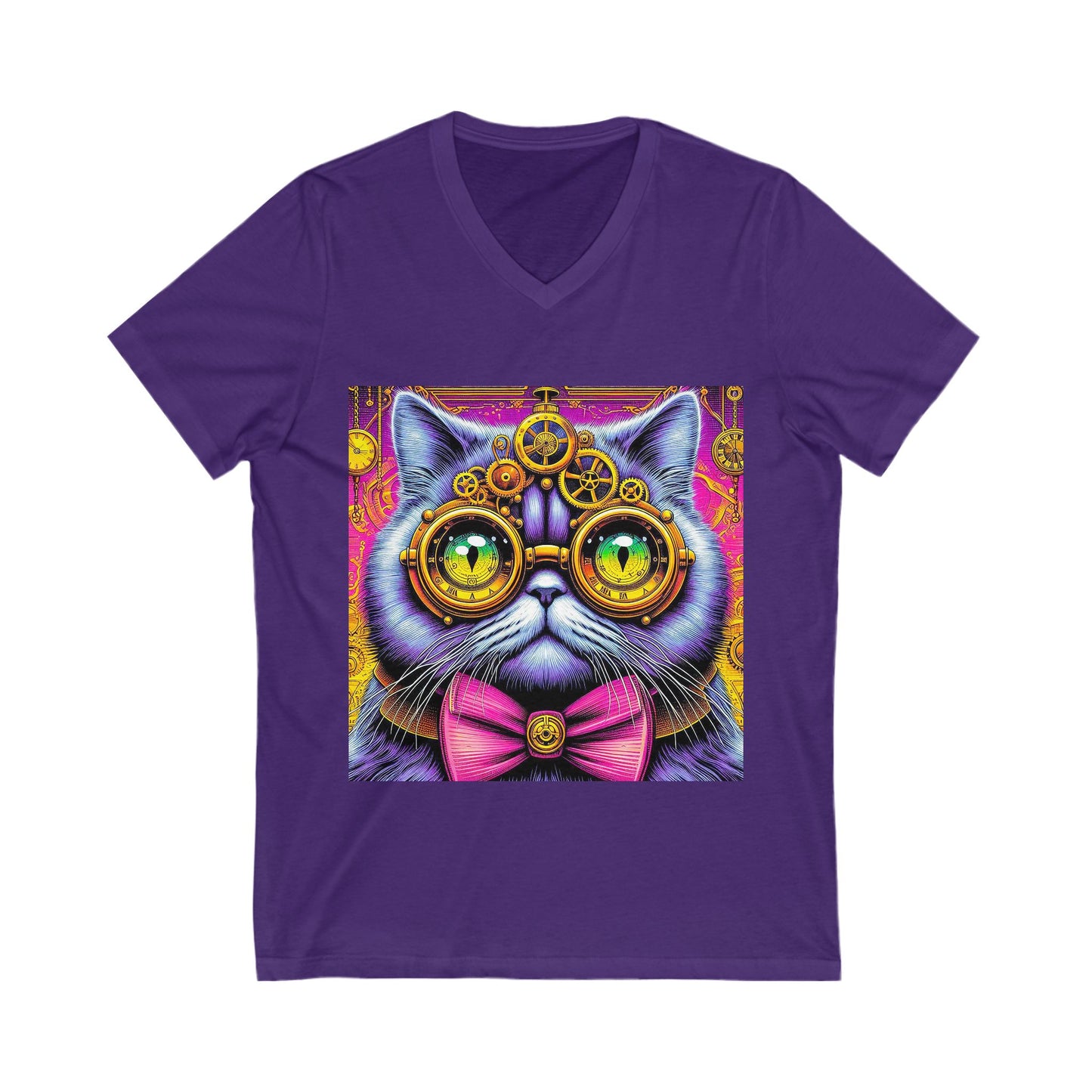 Persian Cat Unisex Jersey Short Sleeve V-Neck Tee