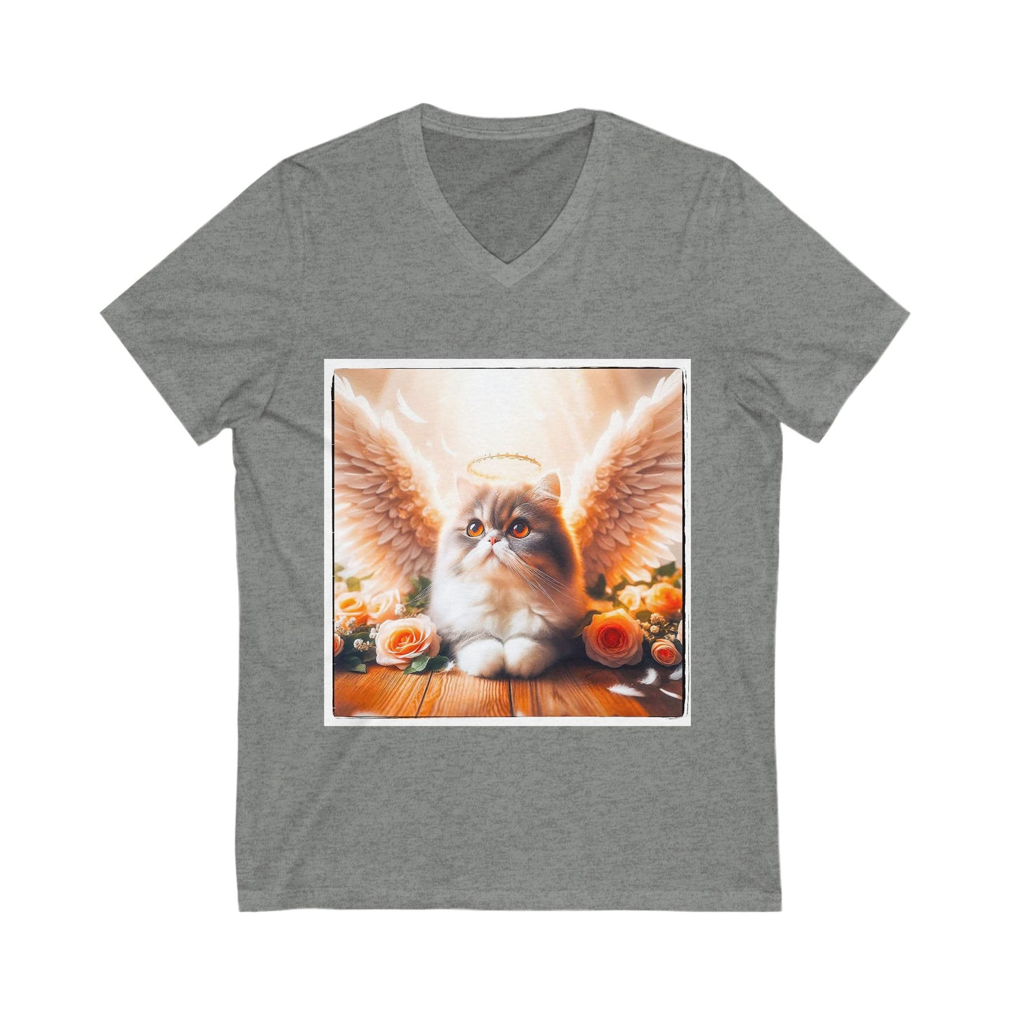 Persian Cat Unisex Jersey Short Sleeve V-Neck Tee