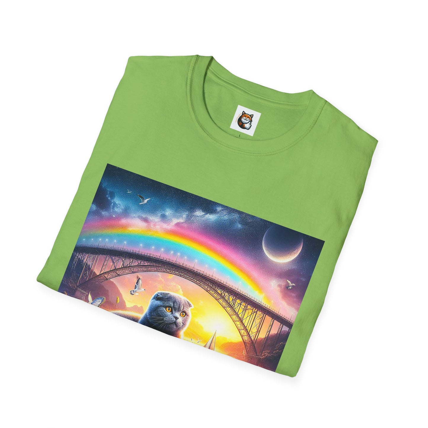 Scottish Fold Cat rainbow  T-Shirt