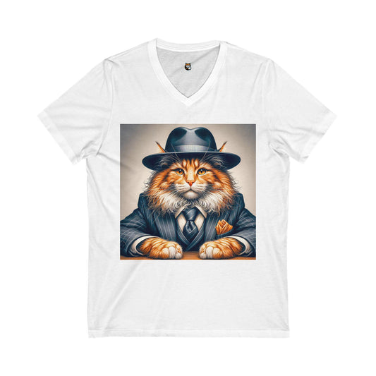 Maine Coon Unisex Jersey Short Sleeve V-Neck Tee