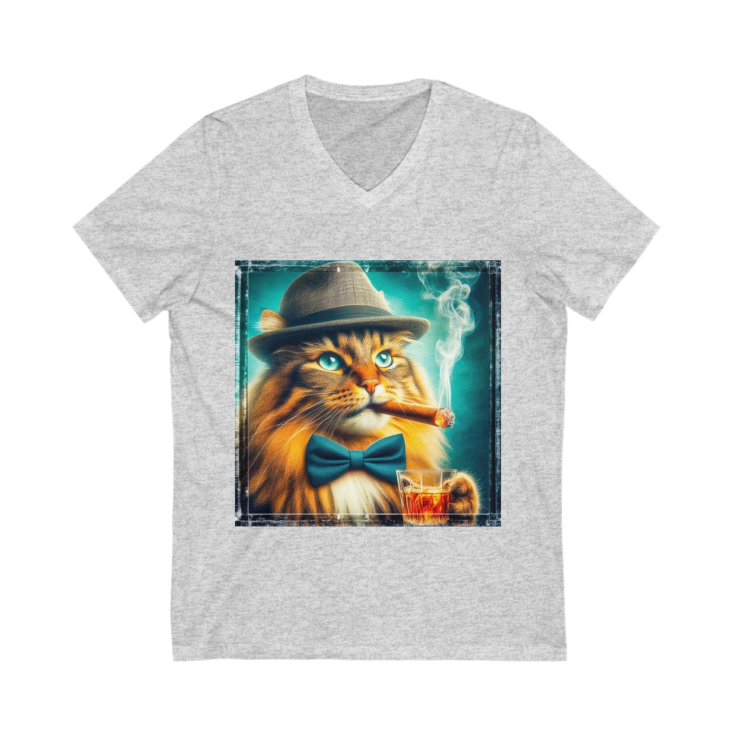 Norwegian Forest Cat Unisex Jersey Short Sleeve V-Neck Tee