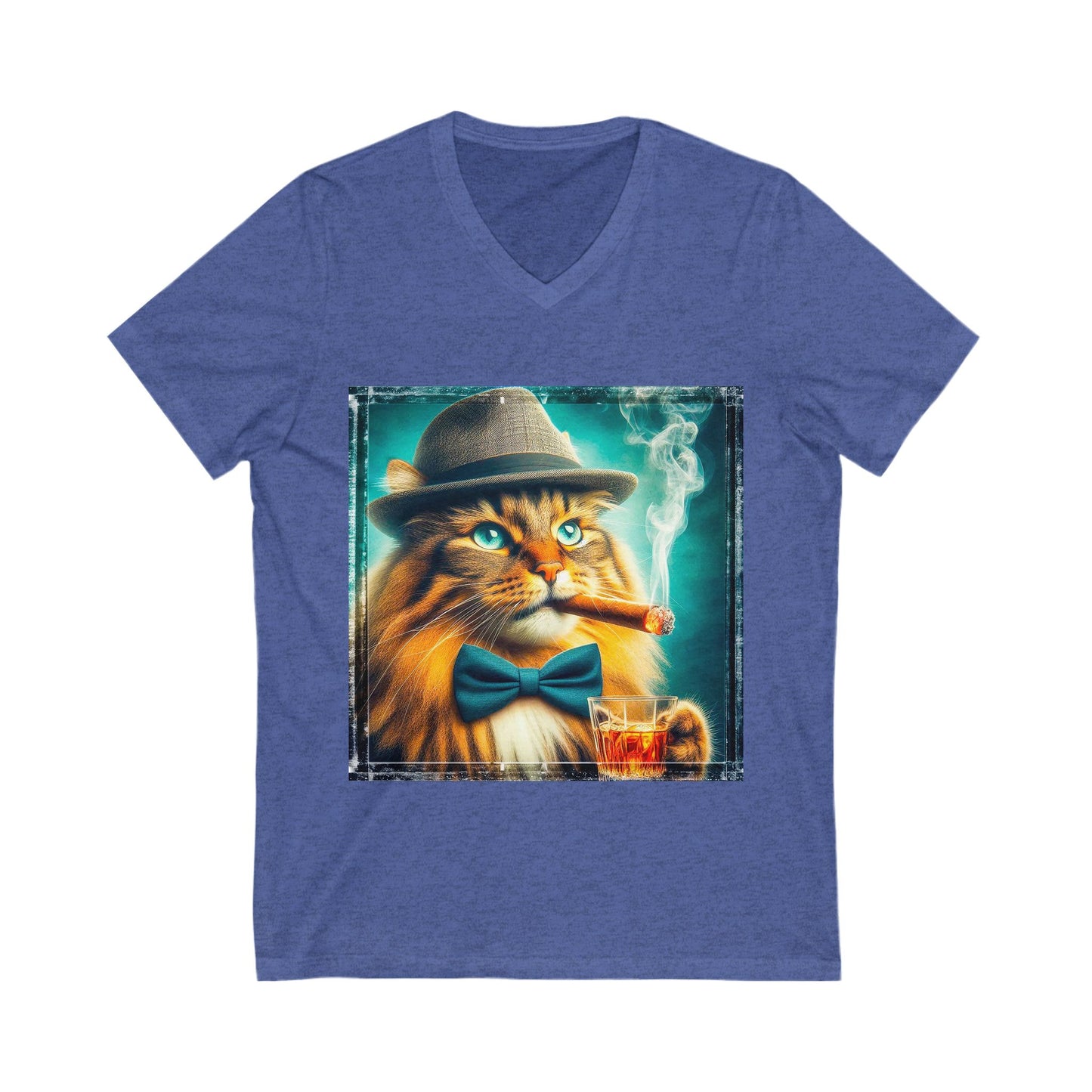 Norwegian Forest Cat Unisex Jersey Short Sleeve V-Neck Tee