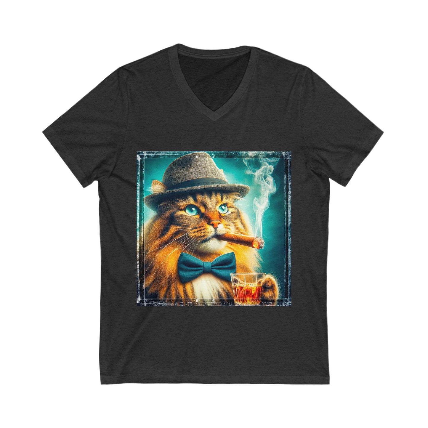 Norwegian Forest Cat Unisex Jersey Short Sleeve V-Neck Tee