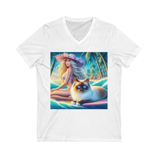 Birman Unisex Jersey Short Sleeve V-Neck Tee