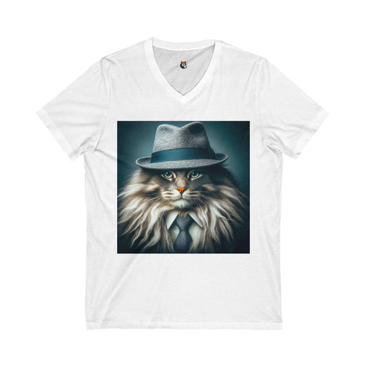 Maine Coon Unisex Jersey Short Sleeve V-Neck Tee