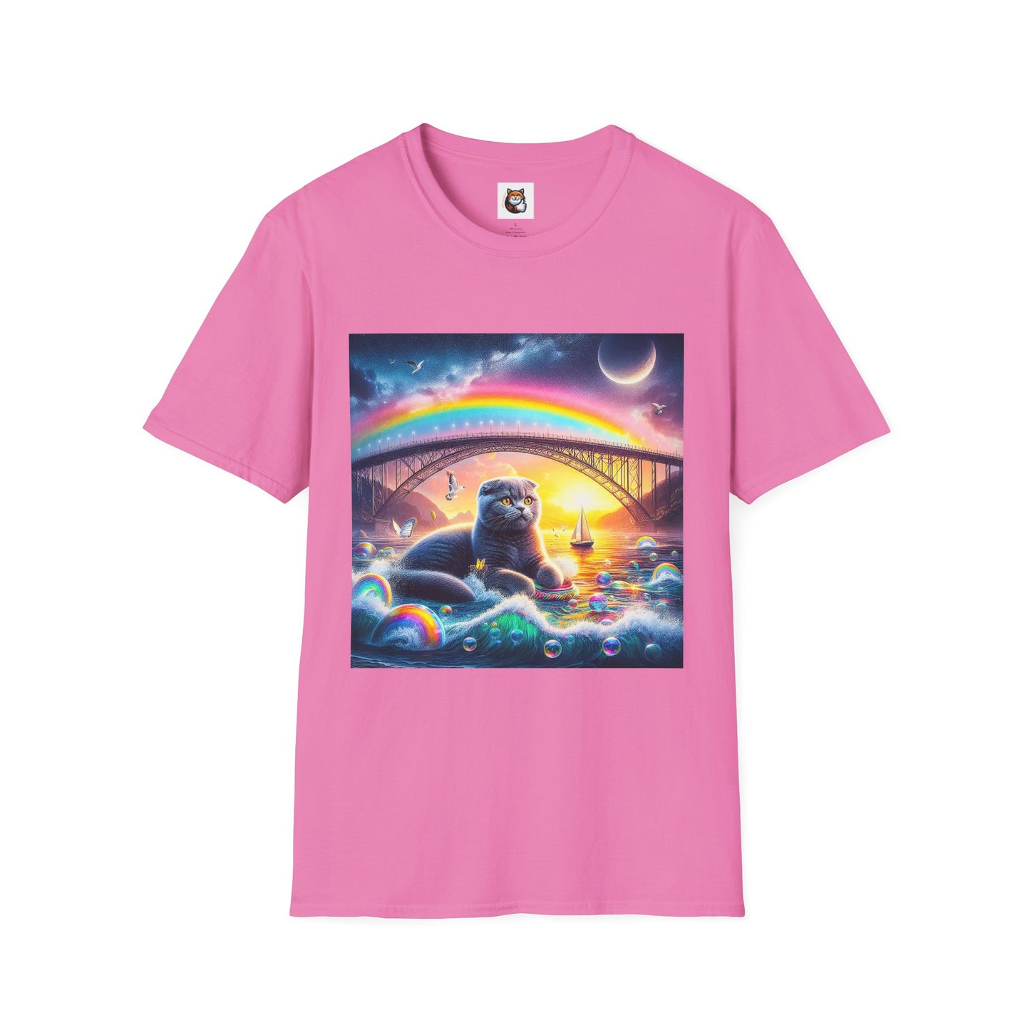 Scottish Fold Cat rainbow  T-Shirt