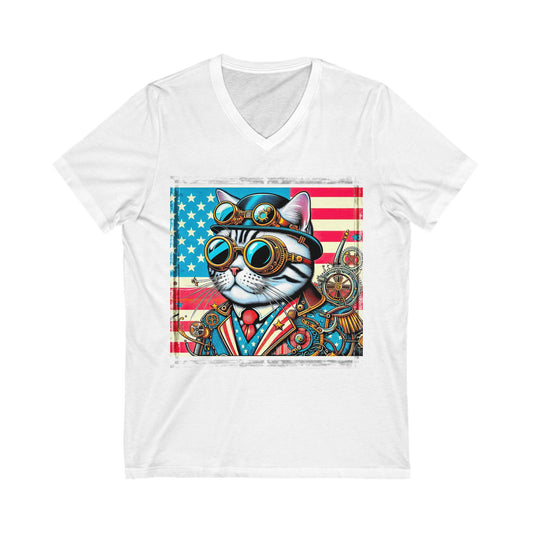 American Shorthair Unisex Jersey Short Sleeve V-Neck Tee